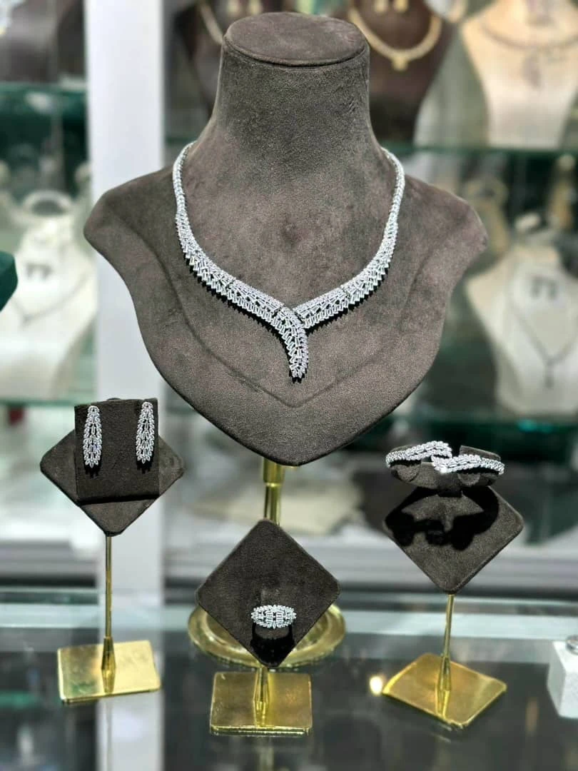 طقم زركون عرائسي كلاسيكي فخم 👑💎