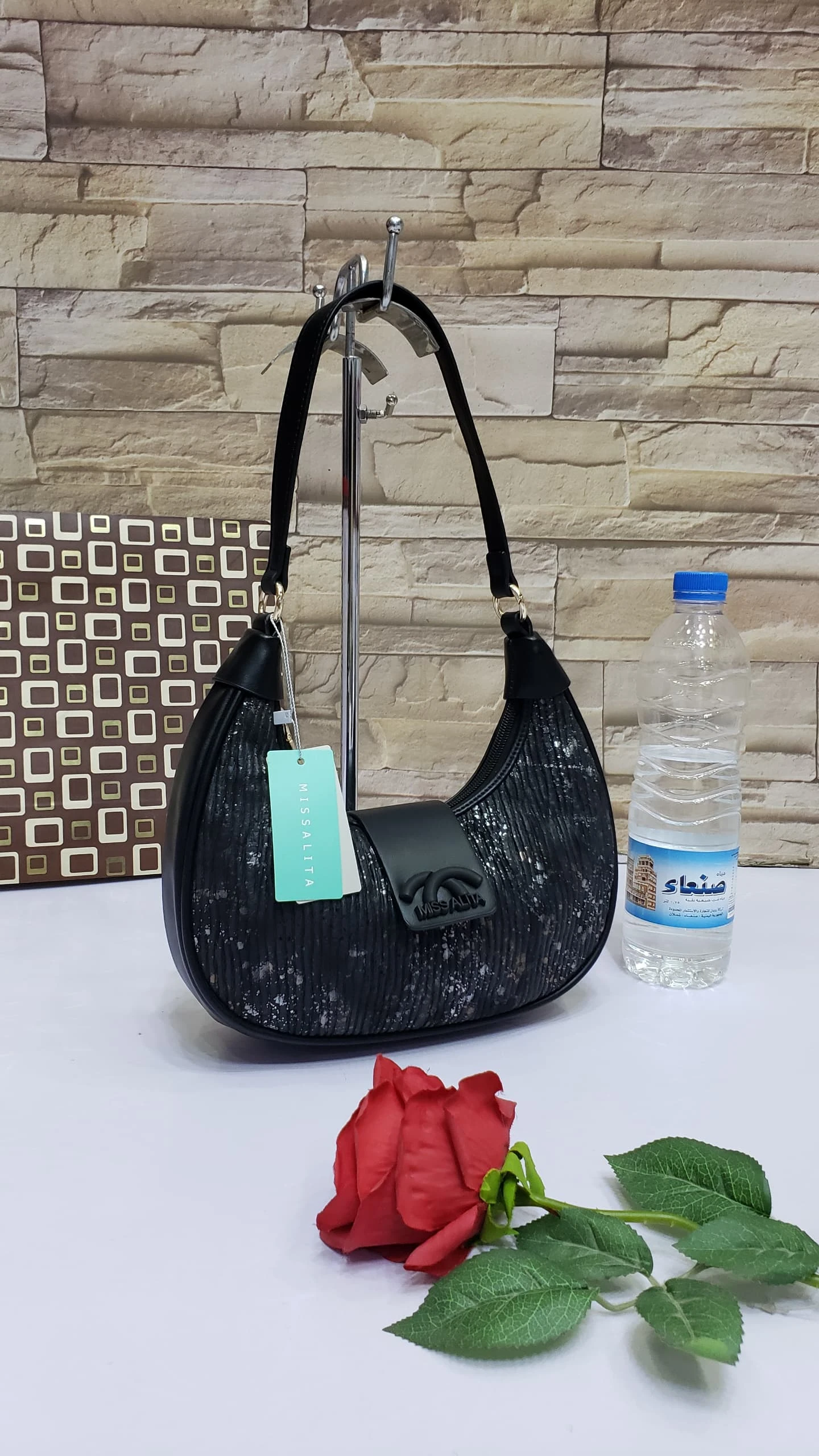 حقيبة كتف نسائية MISSALITA – أسود فخم