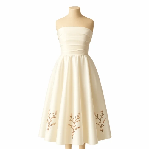 فستان تفتة استرابلس مطرّز – درجة أولى