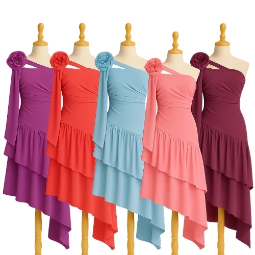 فستان شيفون محبب اصلي قصه كشكش طبقات