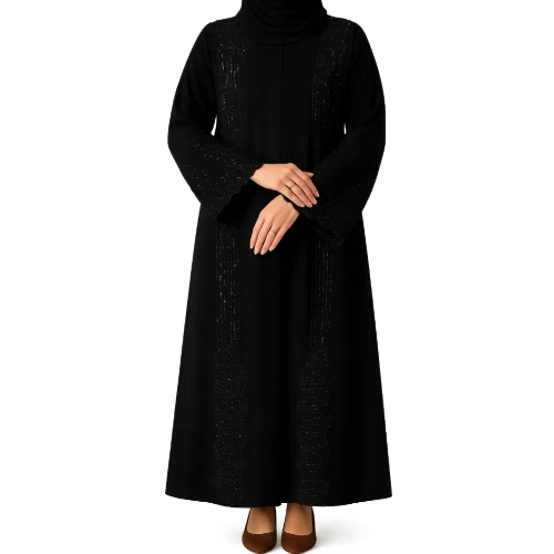 عباية التطريز الملكي – فخامة التفاصيل السوداء