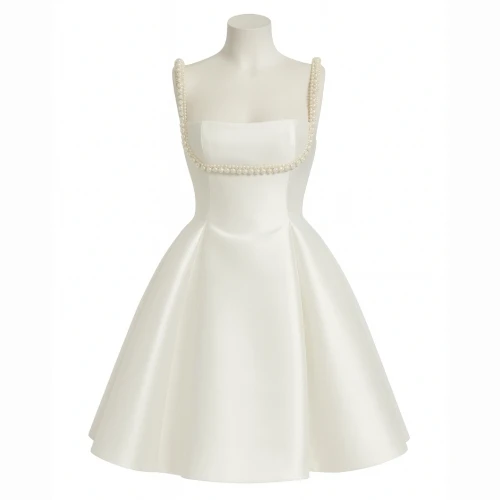 فستان لؤلؤة الساتان بتصميم ملكي راق