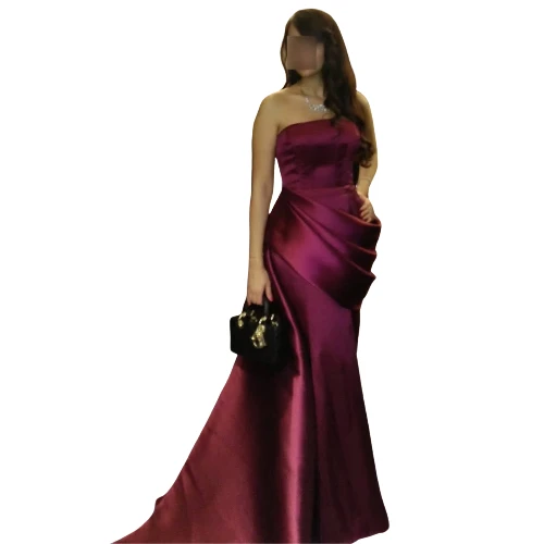 فستان سهرة تافته تركي بقصة أنثوية فاخرة