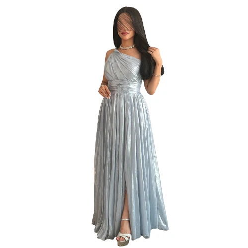 فستان سندس فاخر بقصة أنثوية ناعمة