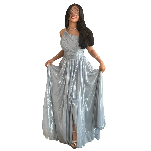 فستان سندس فاخر بقصة أنثوية ناعمة