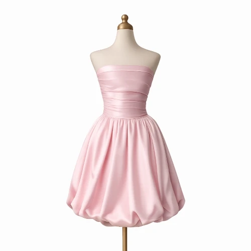 فستان حرير قصير بتصميم أنثوي ناعم