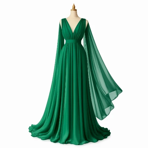 فستان شيفون طويل بقصة أنثوية راقية