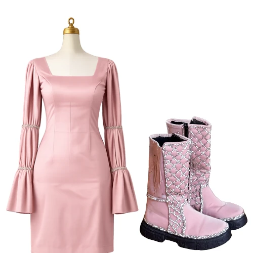 فستان أنيق مع جزمة مطرزة – طقم متكامل