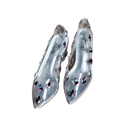 فستان ليموني مطرّز بالكريستال – طقم مع حذاء متناسق