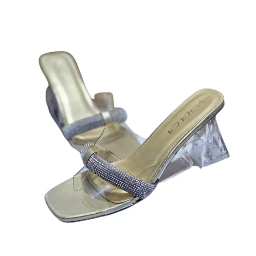 صندل نسائي كعب زجاجي